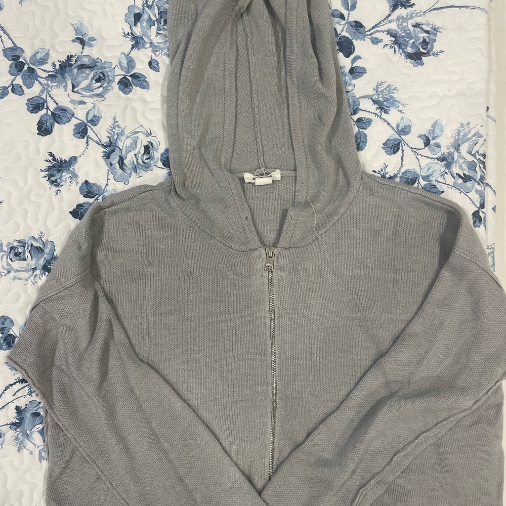 Garage Cropped Knit Hoodie